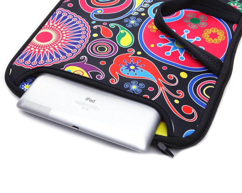 YIDA 14 Inch Neoprene Laptop Sleeve Case Bag with shoulder strap For 14" Notebook/MacBook/Ultrabook/Chromebook (Classic colorful) - Image 4
